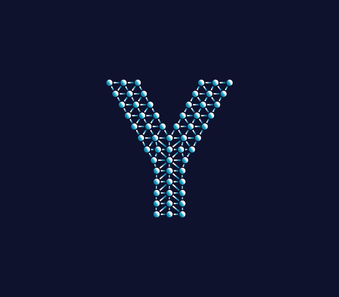 Y Alphabet Creative Technology Connections Data Store Logo Design Concept vector