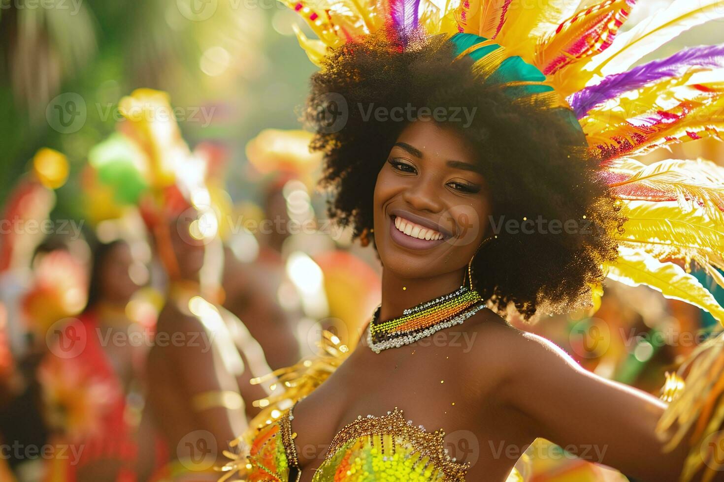 AI generated Photo of a woman dancing at a carnival.