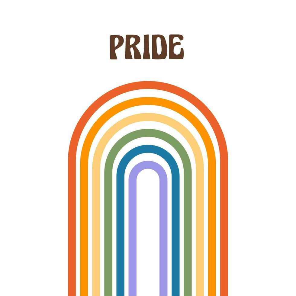 retro saludo tarjetas para lgbtqia orgullo mes. social medios de comunicación enviar con maravilloso queer lemas, ondulado frases y citas. mismo sexo señales en bisexual y lgbt arco iris bandera colores. vector. vector