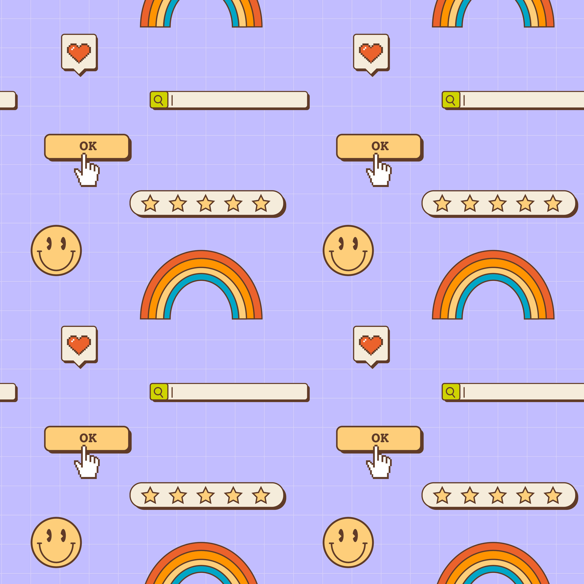 Abstract retro 80s 90s aesthetic groovy backgrounds with old computer