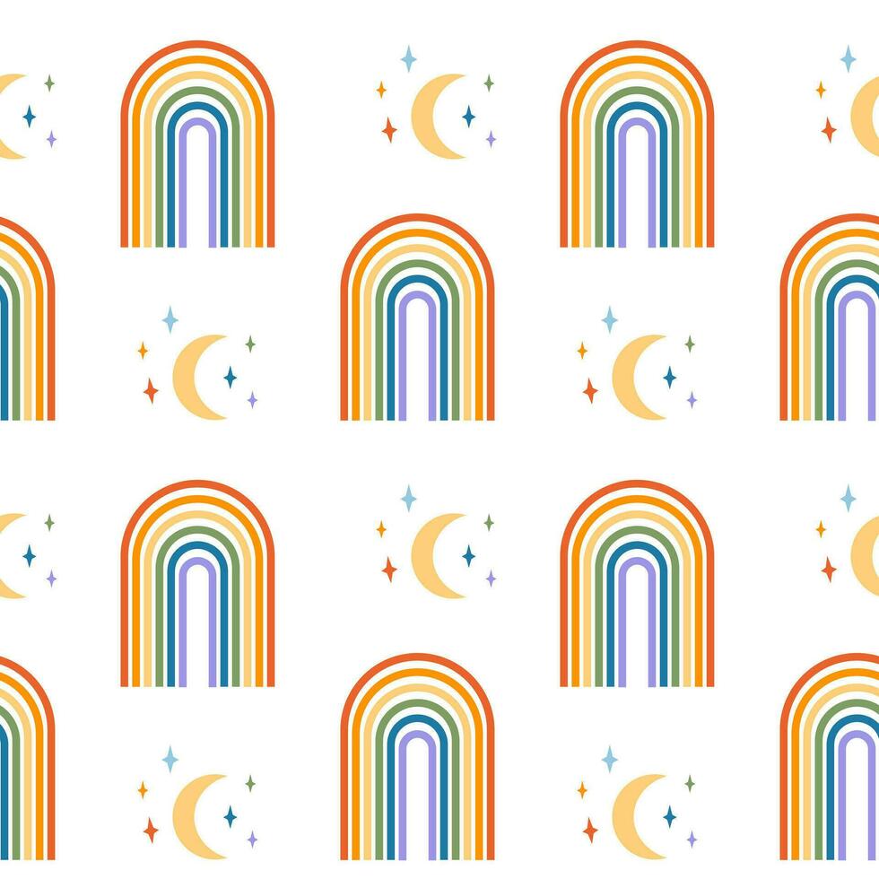 Seamless pattern with rainbow colored groovy word love in heart shape. Retro 60s 70s background with LGBT symbols. Contemporary minimalist design for LGBTQ pride month and gay parade. Vector. vector