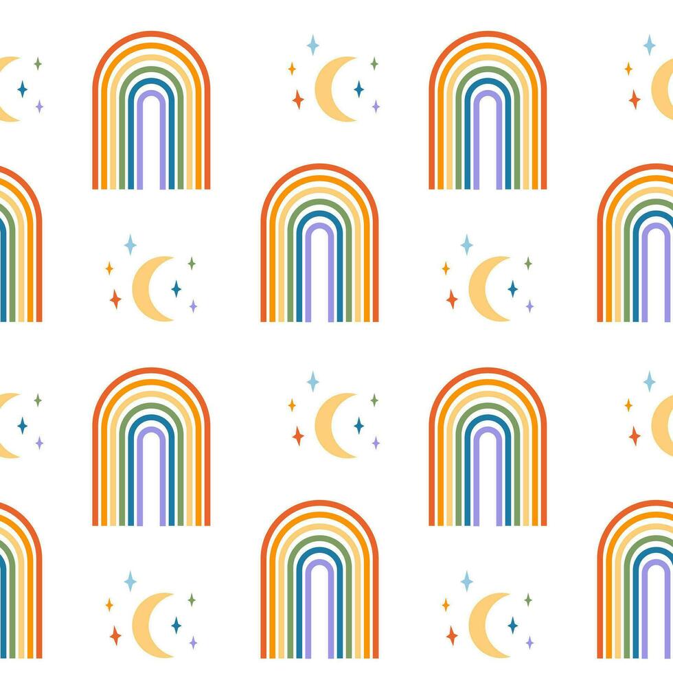 Seamless pattern with rainbow colored groovy word love in heart shape. Retro 60s 70s background with LGBT symbols. Contemporary minimalist design for LGBTQ pride month and gay parade. Vector. vector