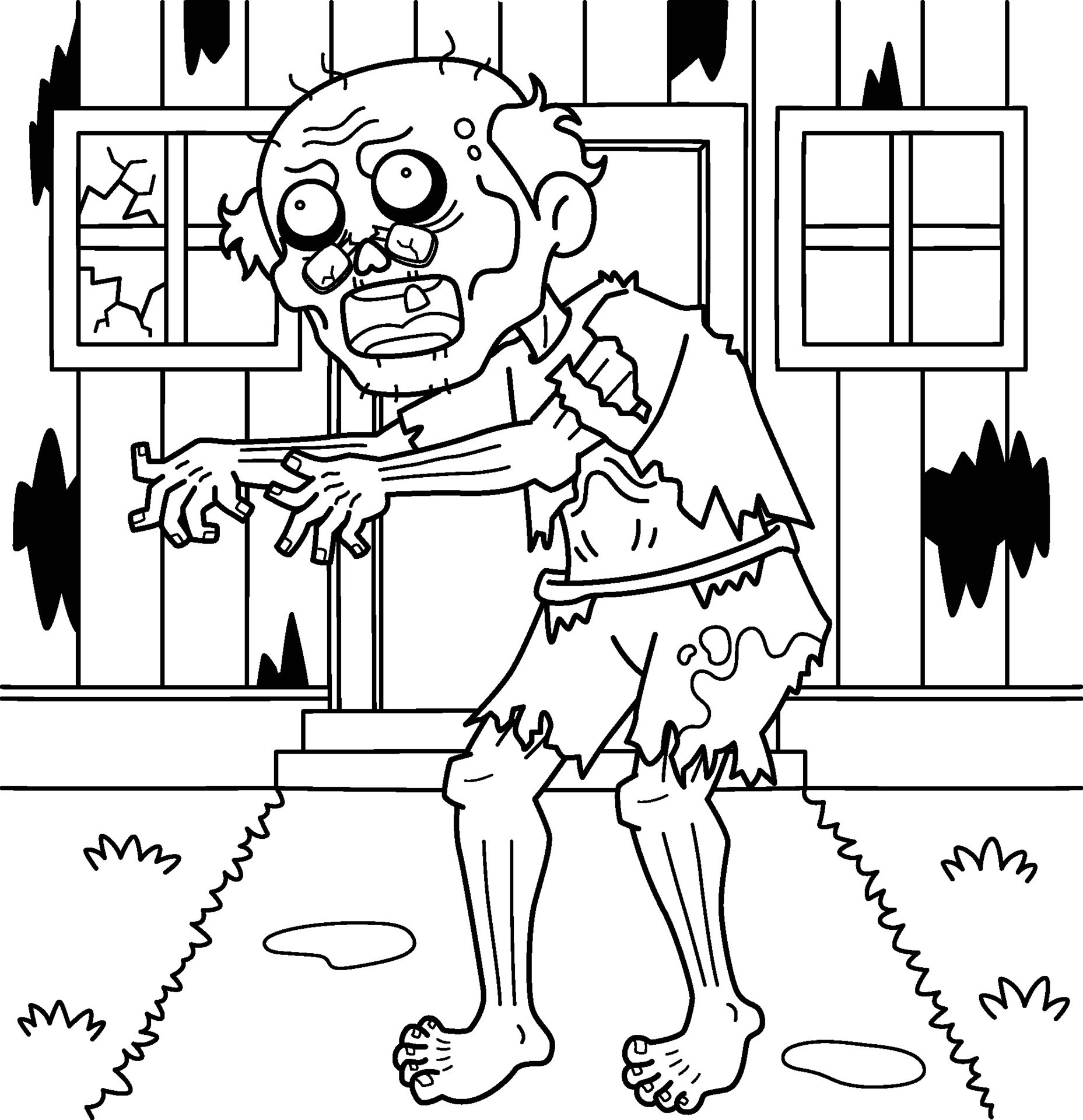 Old Zombie Coloring Page for Kids 36325246 Vector Art at Vecteezy