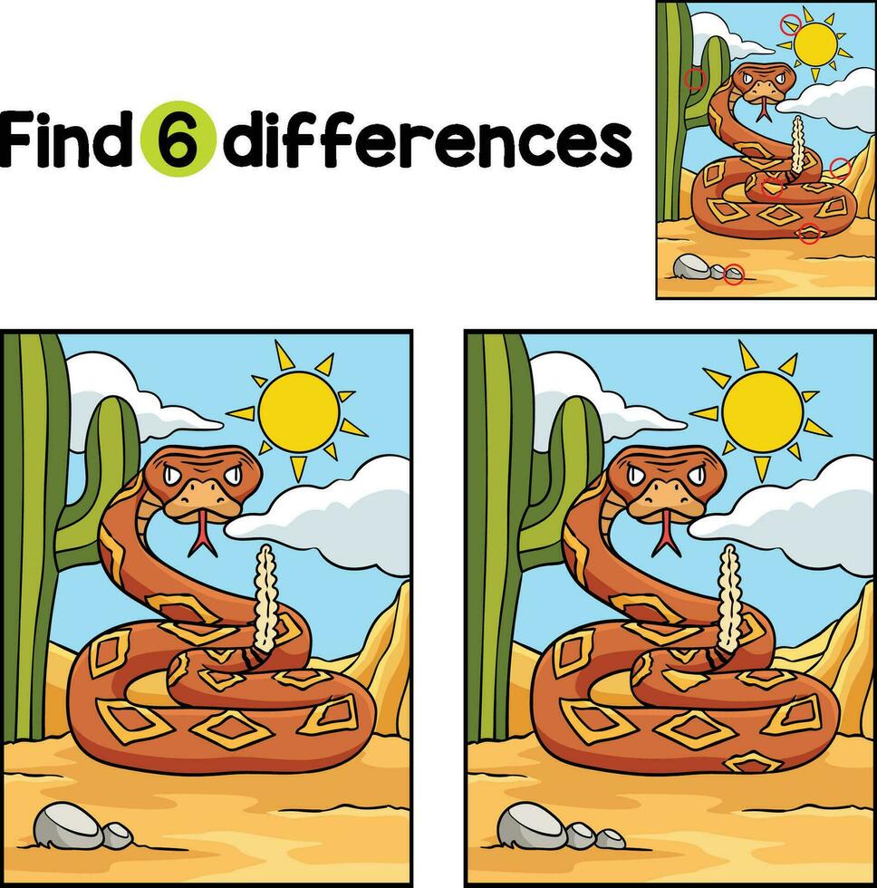 Cowboy Snake Find The Differences vector