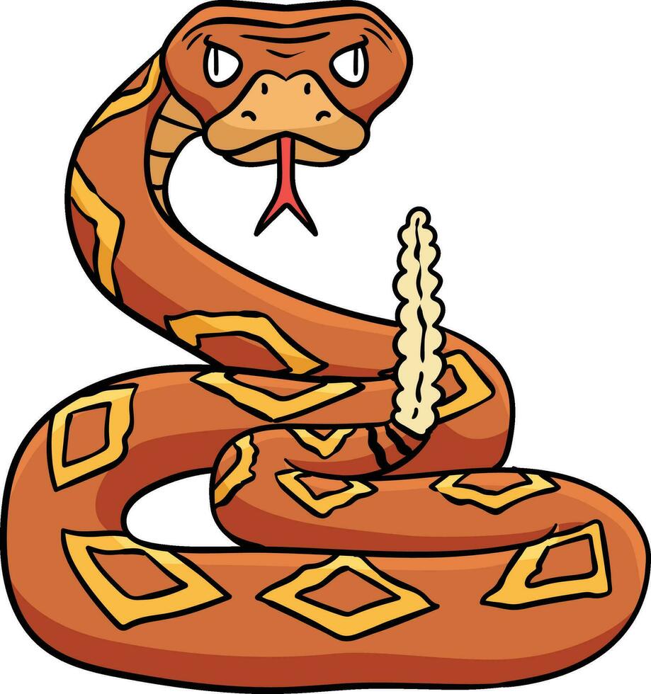 Cowboy Viper Snake Cartoon Colored Clipart vector