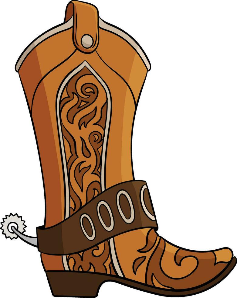 Cowboy Boots Cartoon Colored Clipart Illustration vector
