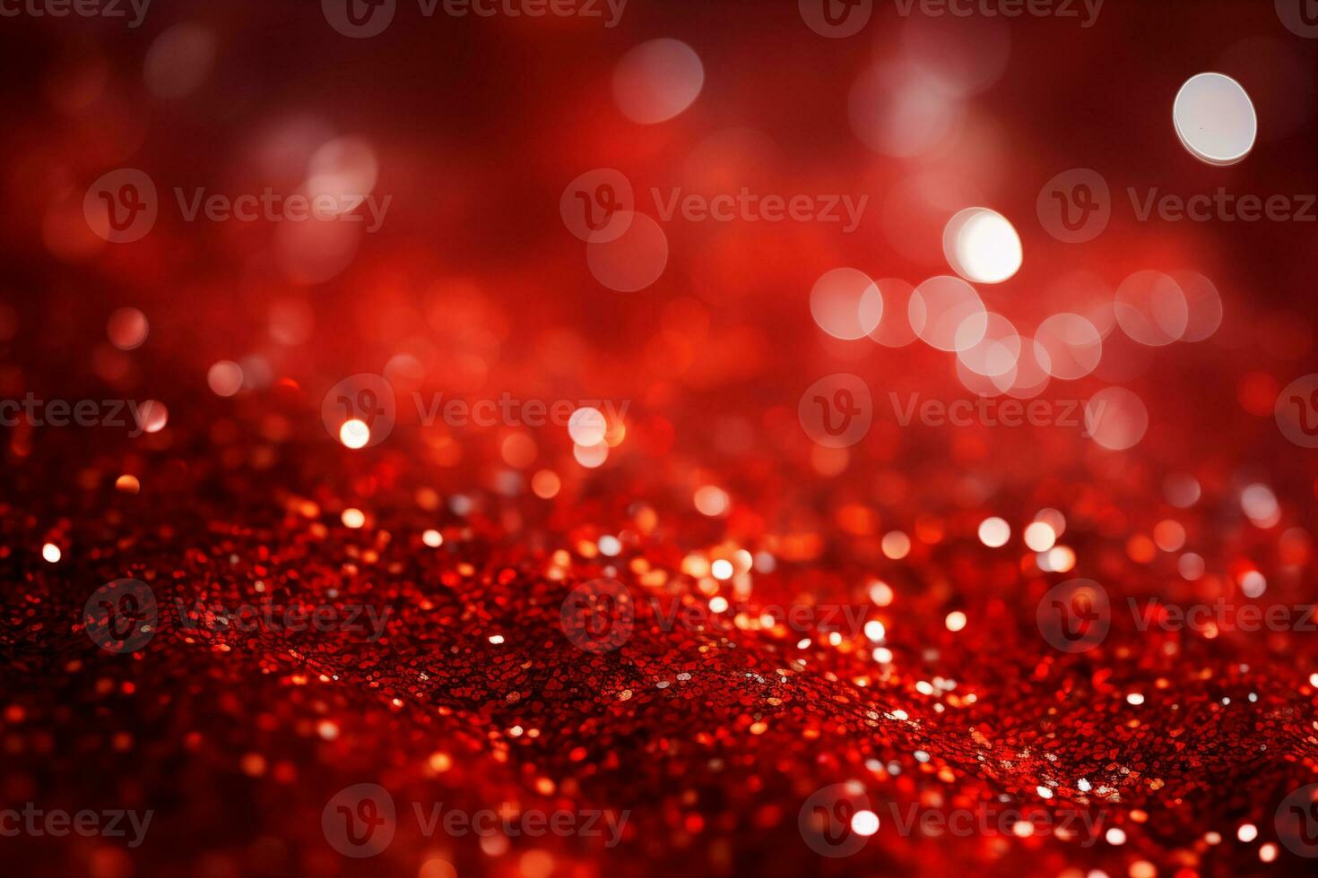 AI generated Festive red bokeh background with glittering lights and bokeh, perfect for Christmas and New Years Eve parties. Concept of a dazzling holiday season. photo