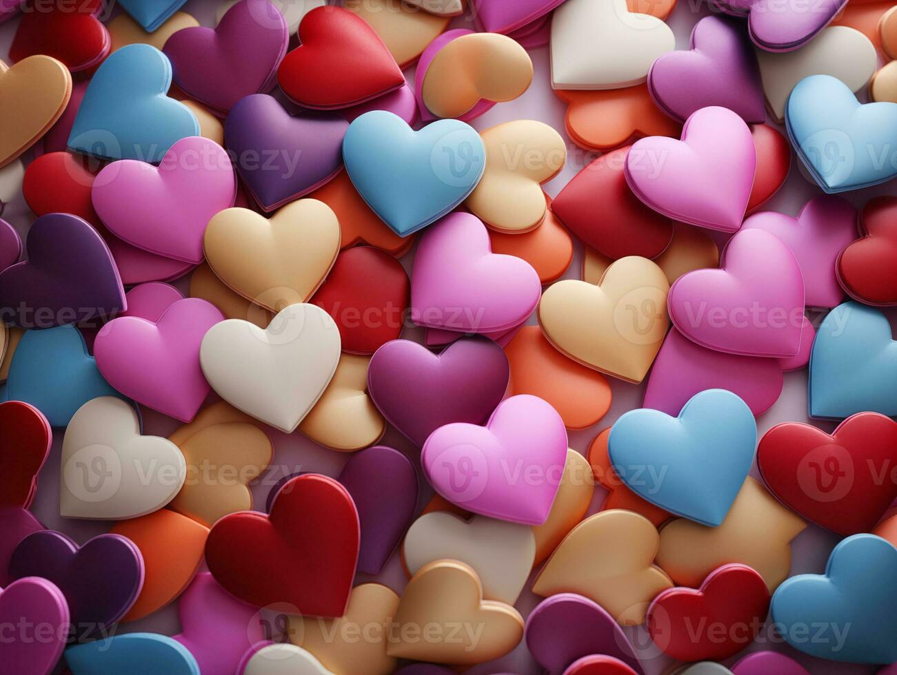 AI generated Valentine's Day background with colorful hearts, Multicolored Heart, Valentine concept. Festive love colorful hearts decorations for valentine's day photo