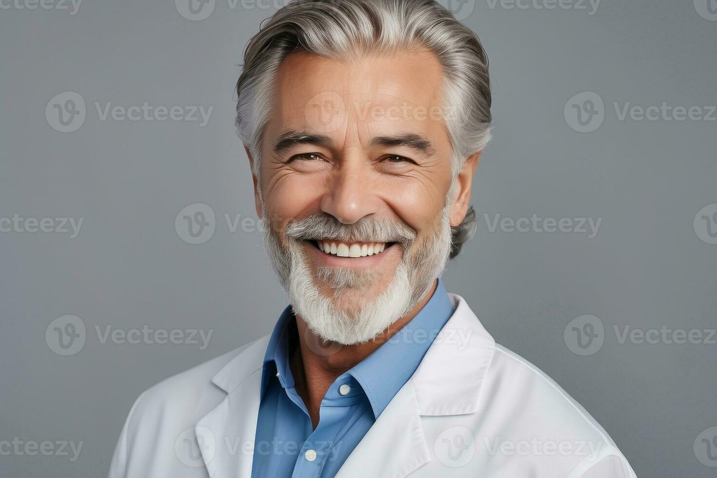 AI generated Attractive senior with a perfect smile, epitomizing dental health, hygiene and happiness photo