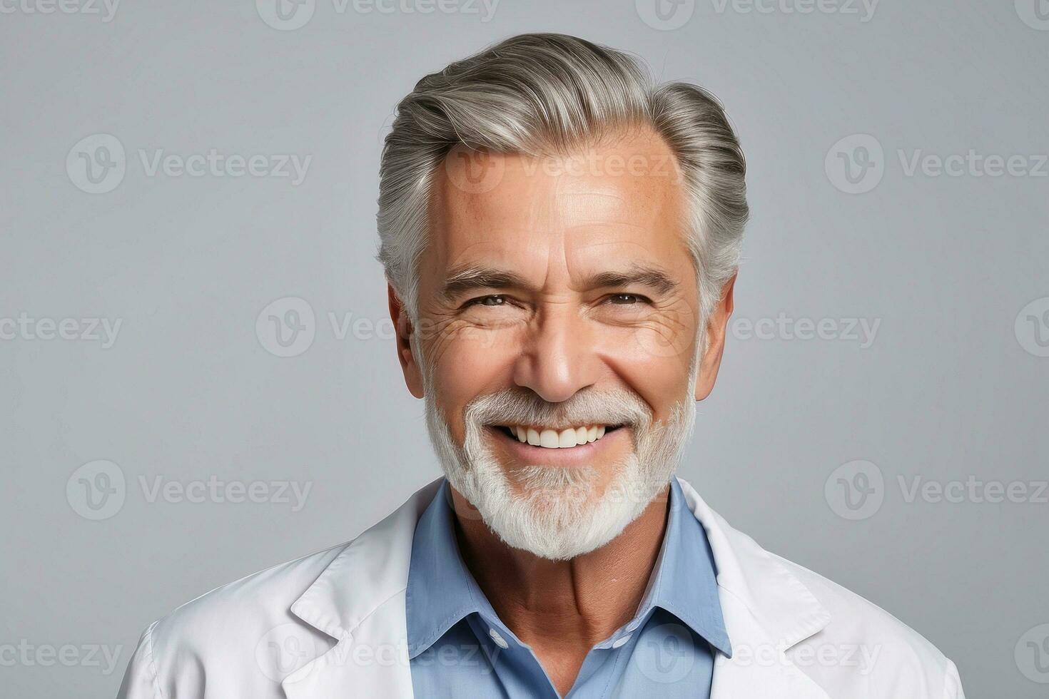 AI generated Attractive senior with a perfect smile, epitomizing dental health, hygiene and happiness photo