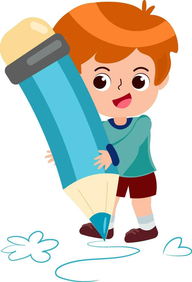 happy cute children in school uniform cartoon style vector