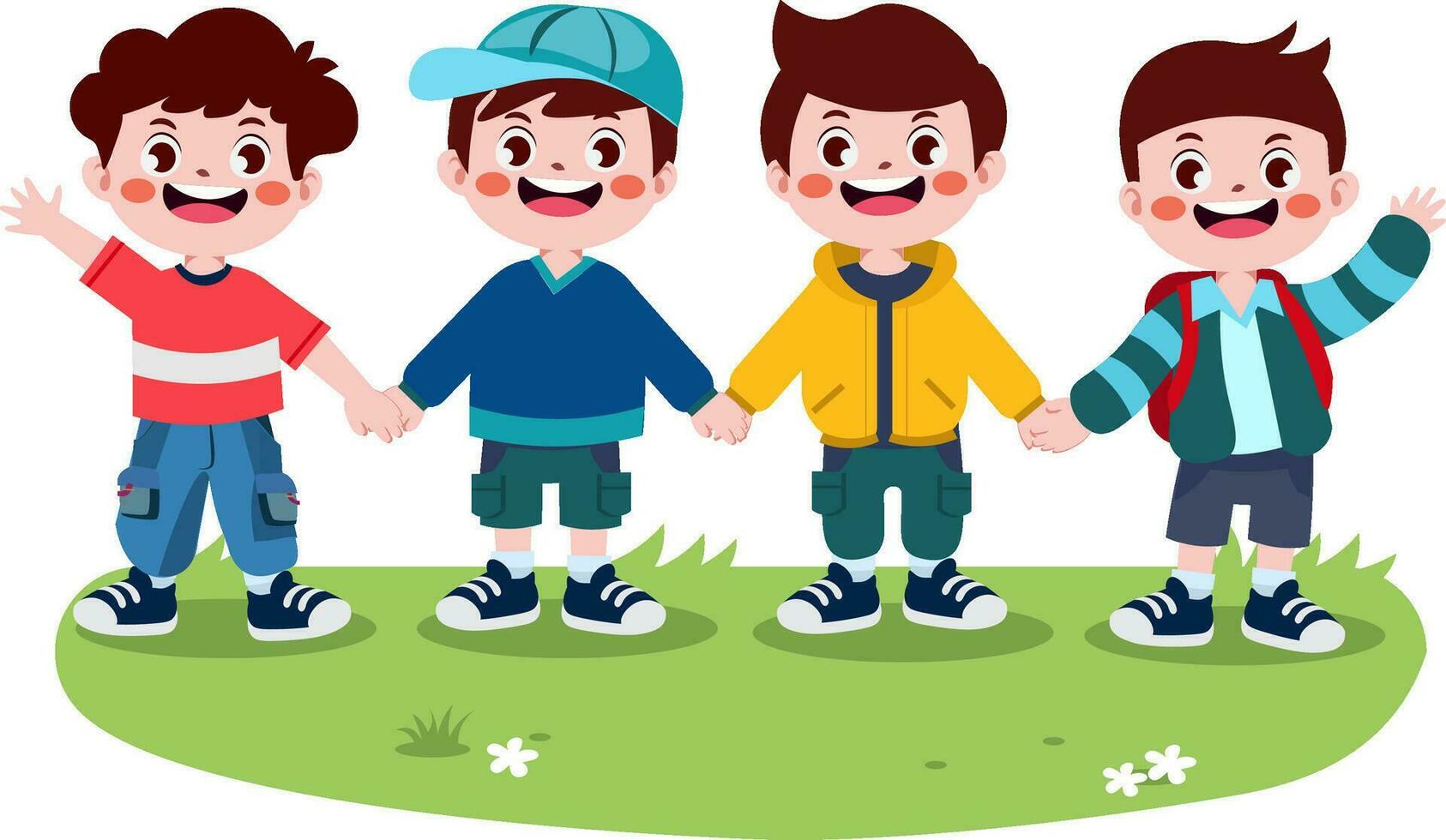 cute children cartoon style vector