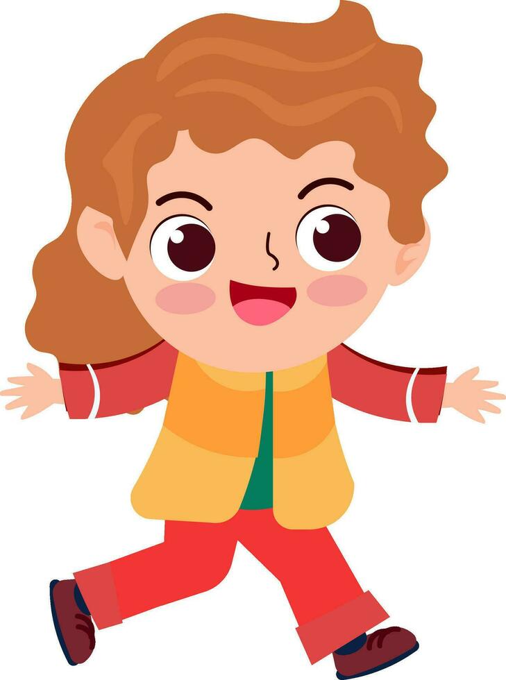 linda niños dibujos animados estilo vector