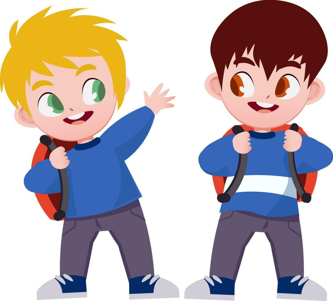 linda niños dibujos animados estilo vector