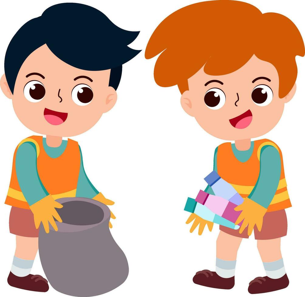 happy cute children in school uniform cartoon style vector