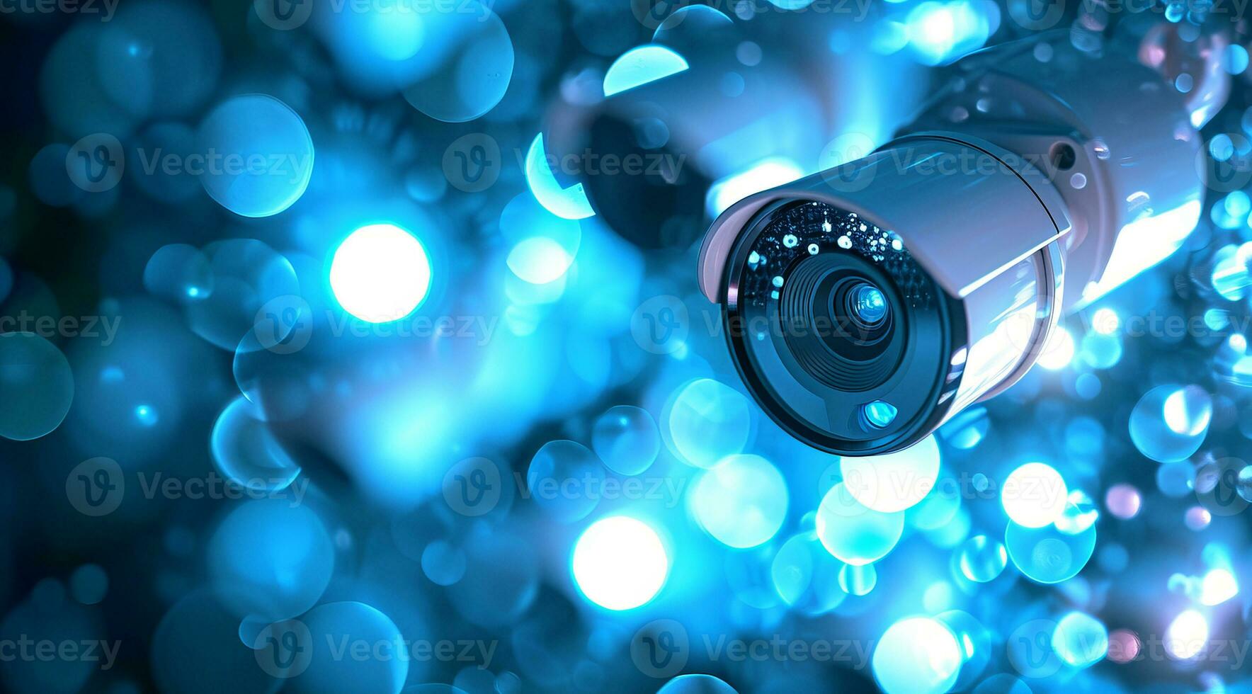 ai generado cctv seguridad la seguridad cámara proporciona vigilancia, intimidad y proteccion a negocio almacén foto