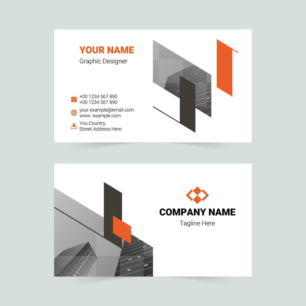 Red and black minimalist business card template vector