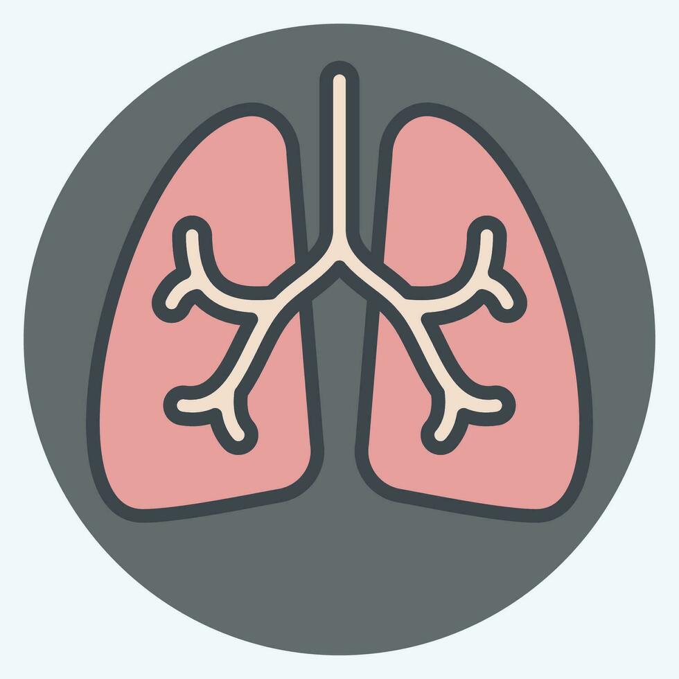 Icon Lungs. related to Respiratory Therapy symbol. color mate style. simple design editable. simple illustration vector