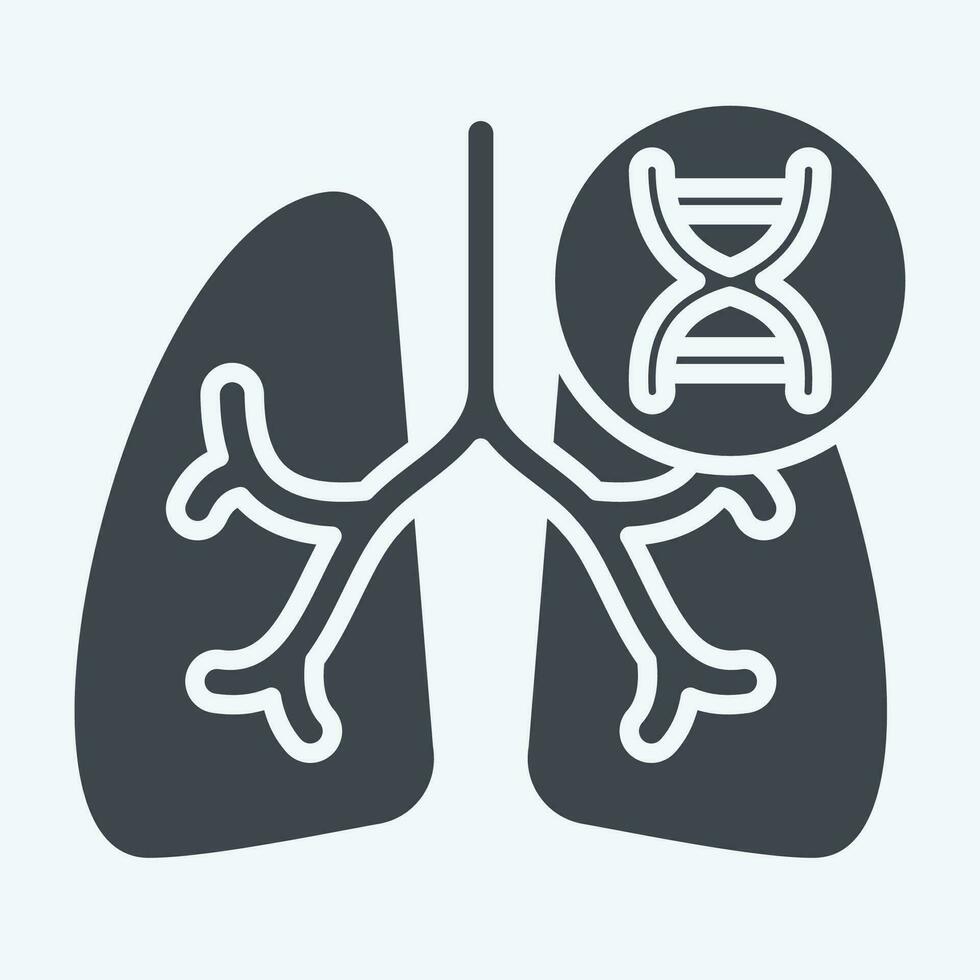 Icon Cystic Fibroris. related to Respiratory Therapy symbol. glyph style. simple design editable. simple illustration vector