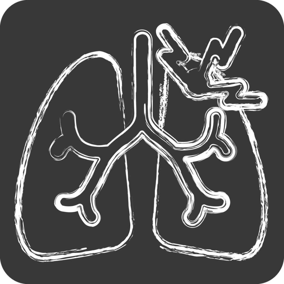 Icon Asthma. related to Respiratory Therapy symbol. chalk Style. simple design editable. simple illustration vector
