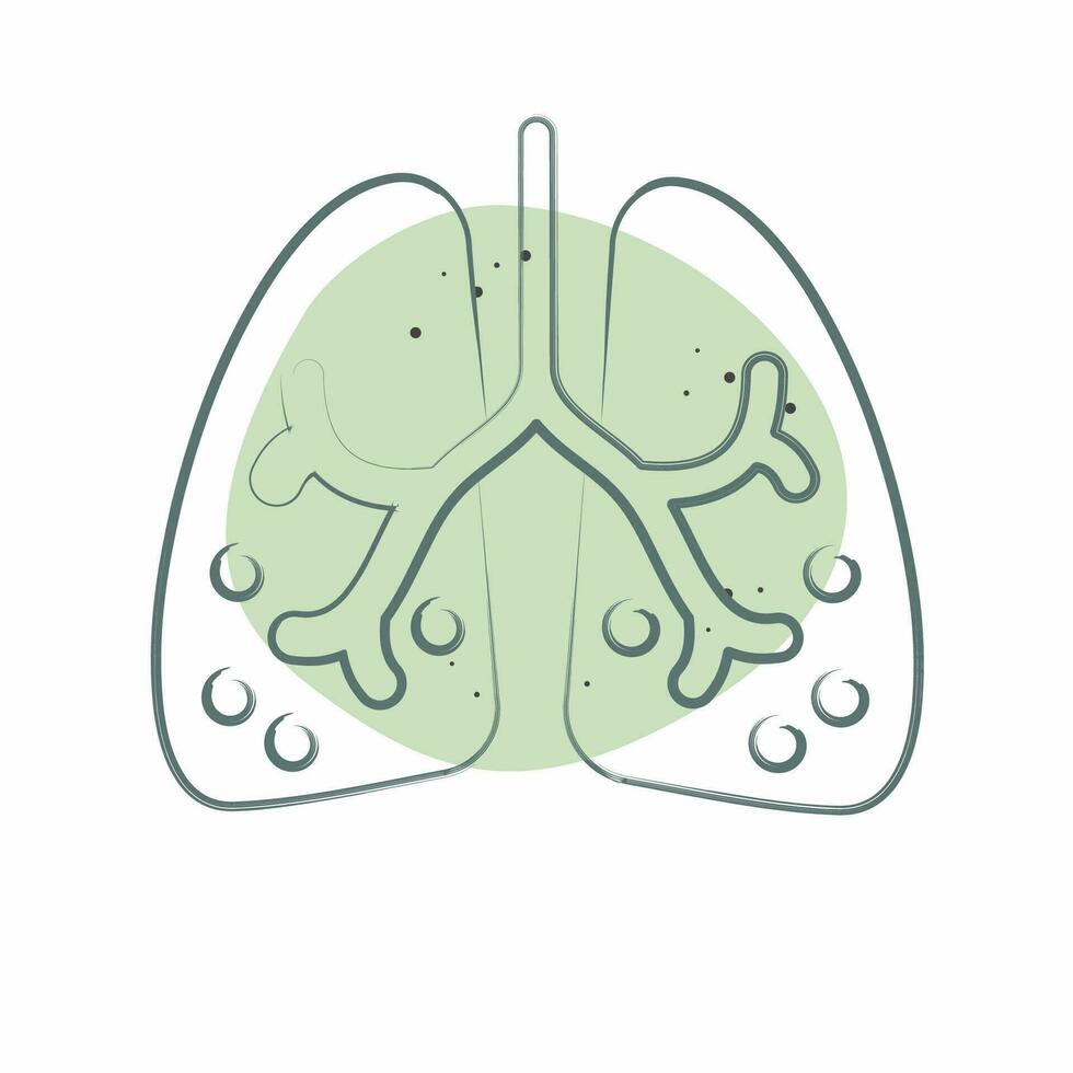 Icon Ards. related to Respiratory Therapy symbol. Color Spot Style. simple design editable. simple illustration vector
