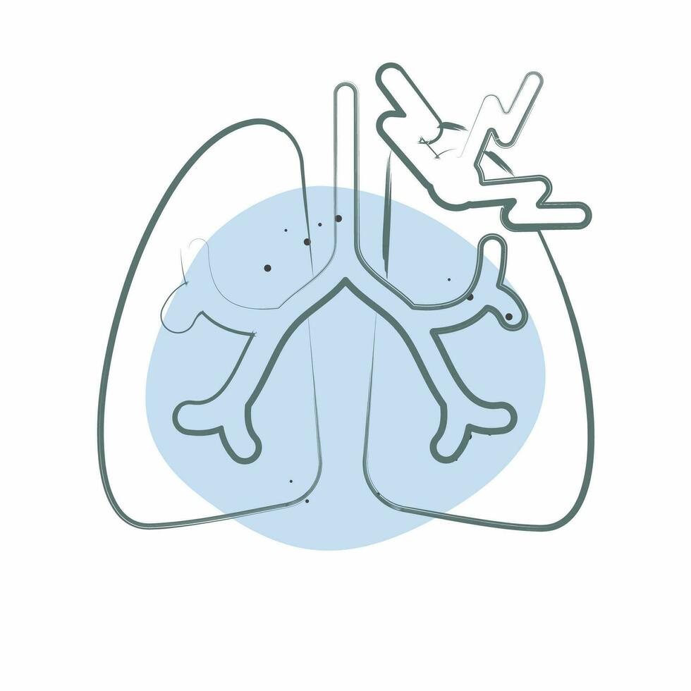 Icon Asthma. related to Respiratory Therapy symbol. Color Spot Style. simple design editable. simple illustration vector