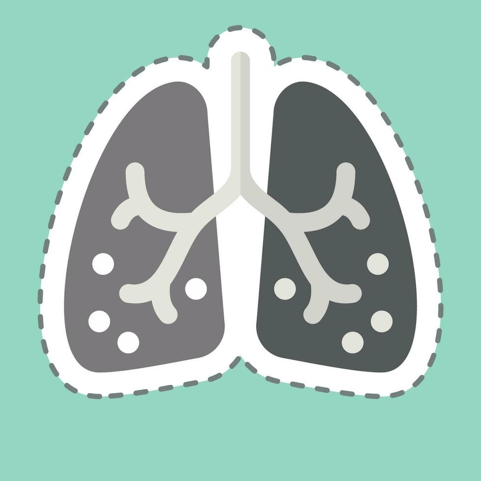 Sticker line cut Ards. related to Respiratory Therapy symbol. simple design editable. simple illustration vector
