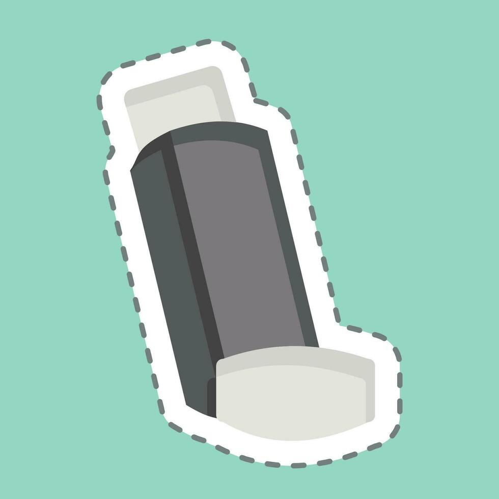 Sticker line cut Inhaler. related to Respiratory Therapy symbol. simple design editable. simple illustration vector