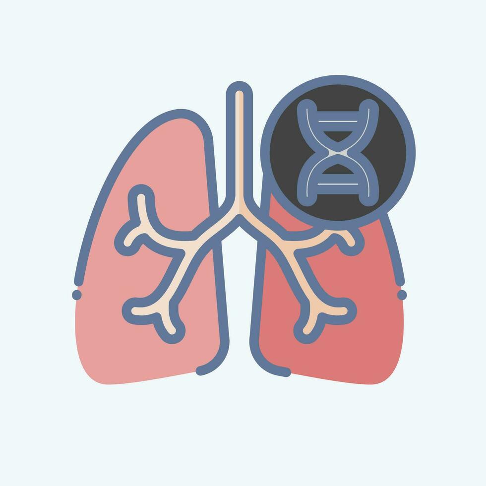 Icon Cystic Fibroris. related to Respiratory Therapy symbol. doodle style. simple design editable. simple illustration vector