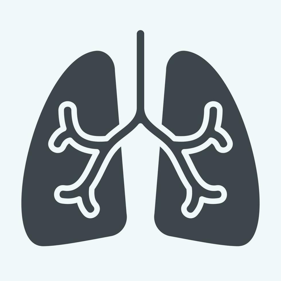 Icon Lungs. related to Respiratory Therapy symbol. glyph style. simple design editable. simple illustration vector