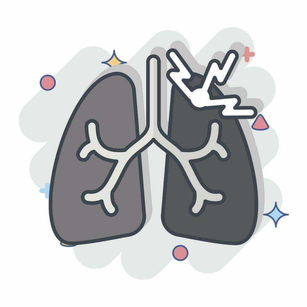 Icon Asthma. related to Respiratory Therapy symbol. comic style. simple design editable. simple illustration vector