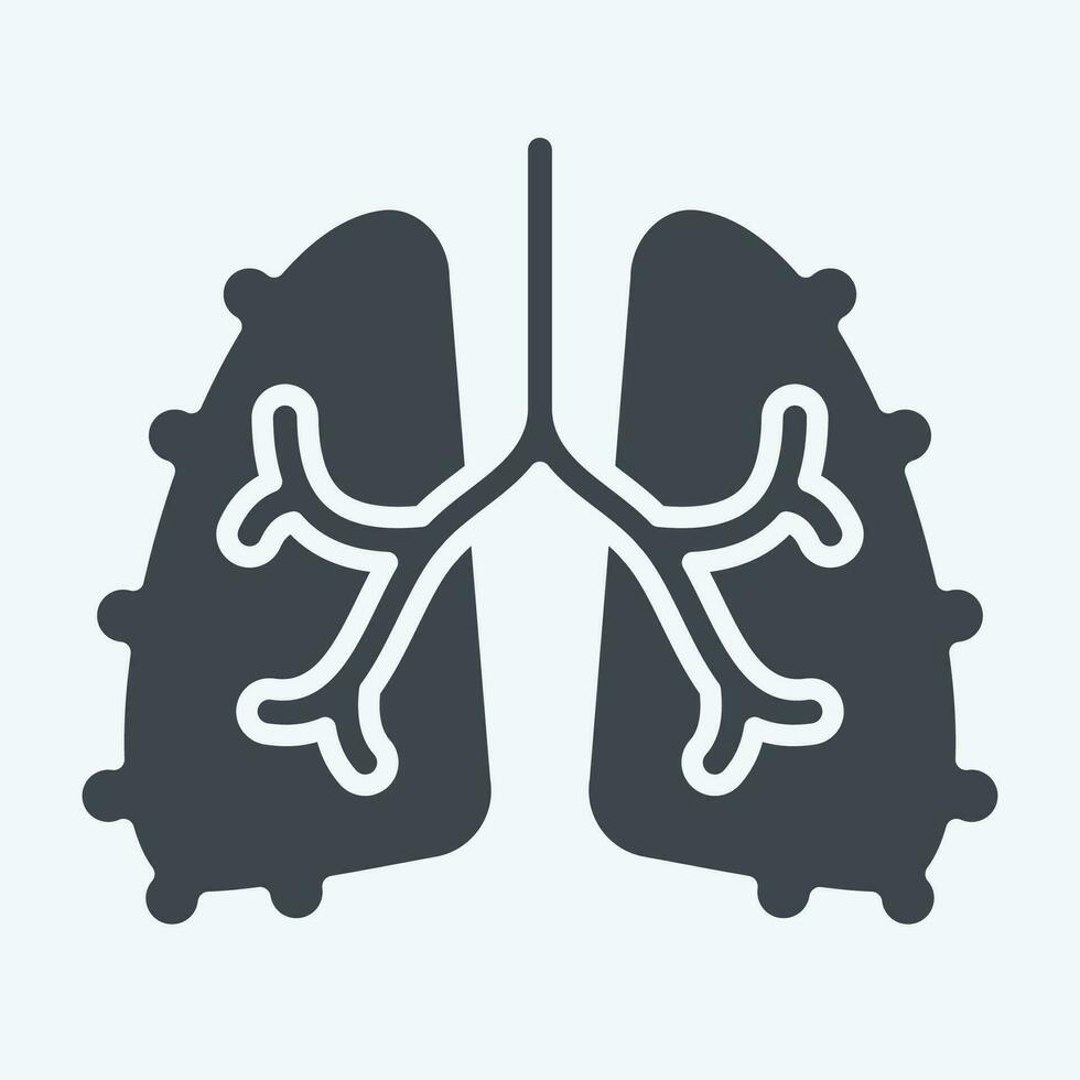 Icon Fibrosis. related to Respiratory Therapy symbol. glyph style. simple design editable. simple illustration vector