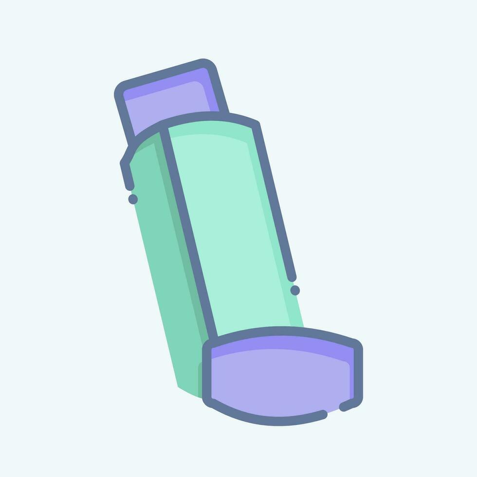 Icon Inhaler. related to Respiratory Therapy symbol. doodle style. simple design editable. simple illustration vector
