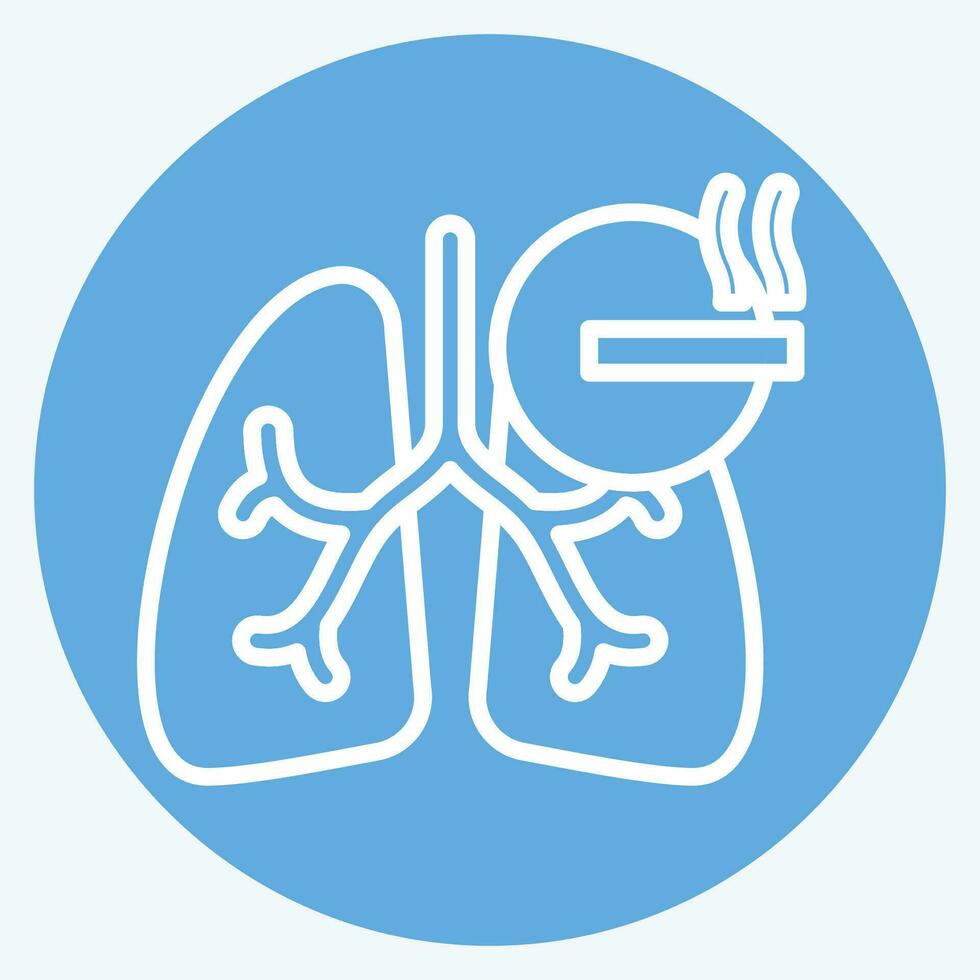 Icon Smoking. related to Respiratory Therapy symbol. blue eyes style. simple design editable. simple illustration vector
