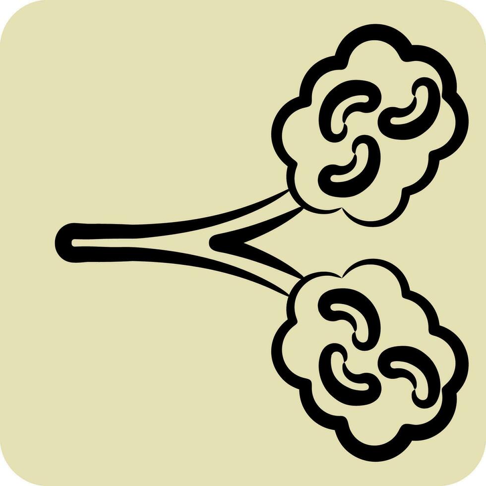 Icon Idiopathic Pulmonary Fibrosis. related to Respiratory Therapy symbol. hand drawn style. simple design editable. simple illustration vector