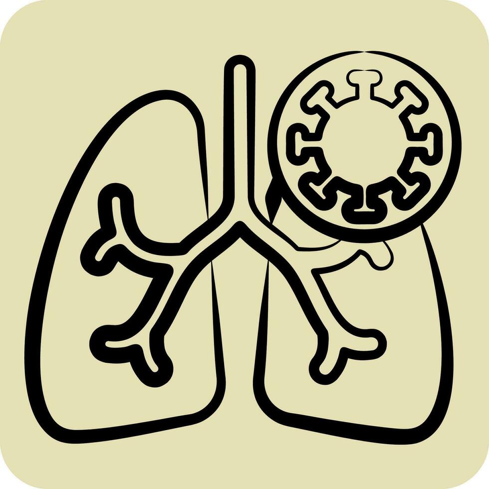 Icon Corona Virus. related to Respiratory Therapy symbol. hand drawn style. simple design editable. simple illustration vector