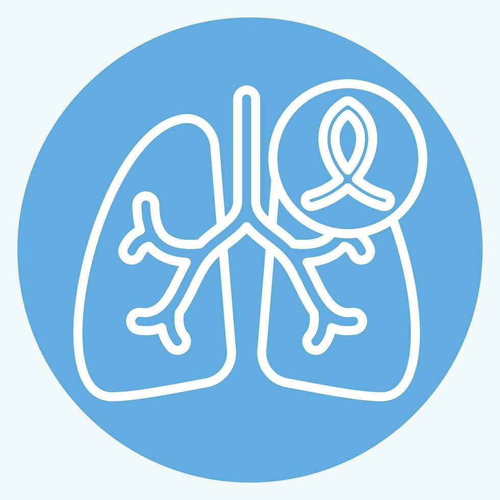 Icon Cancer. related to Respiratory Therapy symbol. blue eyes style. simple design editable. simple illustration vector