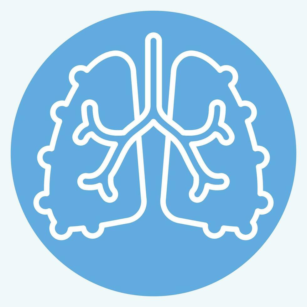 icono fibrosis. relacionado a respiratorio terapia símbolo. azul ojos estilo. sencillo diseño editable. sencillo ilustración vector