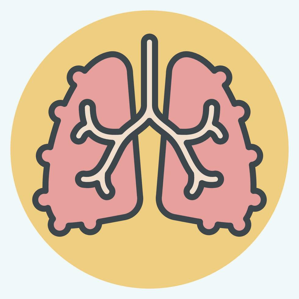 icono fibrosis. relacionado a respiratorio terapia símbolo. color compañero estilo. sencillo diseño editable. sencillo ilustración vector