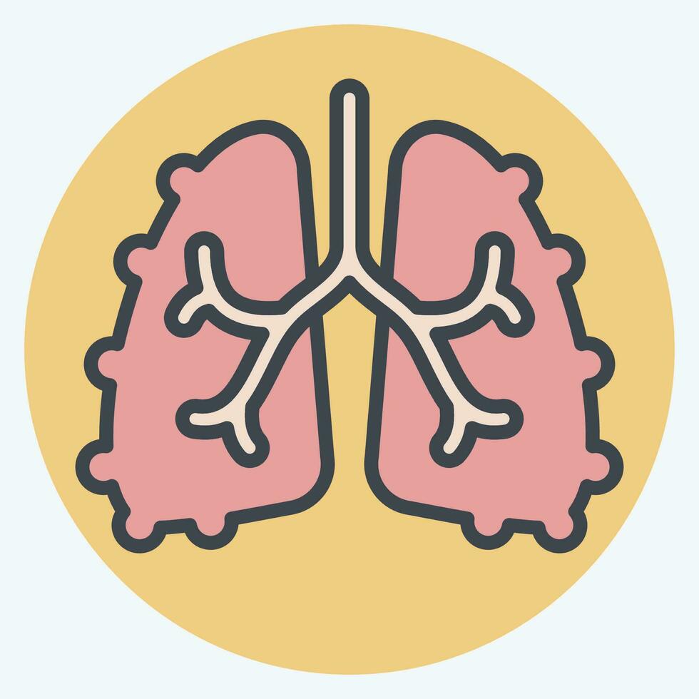 Icon Fibrosis. related to Respiratory Therapy symbol. color mate style. simple design editable. simple illustration vector