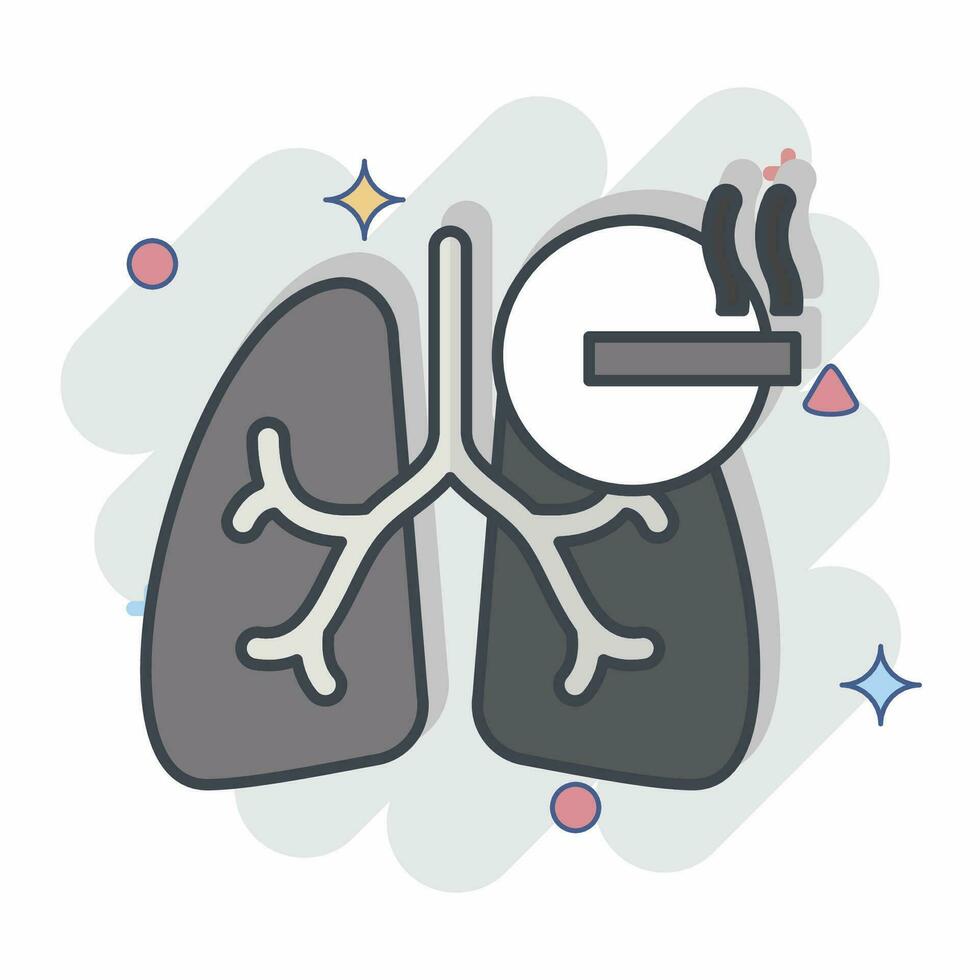 Icon Smoking. related to Respiratory Therapy symbol. comic style. simple design editable. simple illustration vector