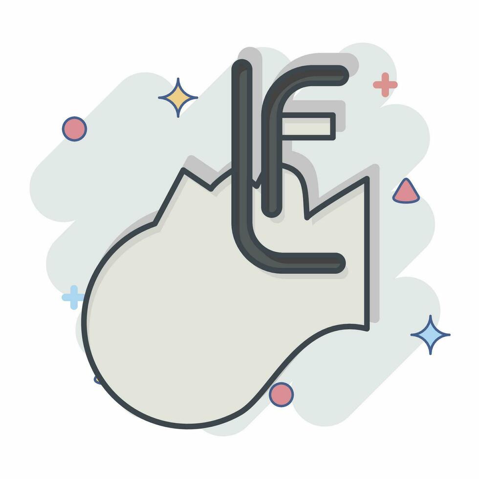 Icon Endotracheal Intubation. related to Respiratory Therapy symbol. comic style. simple design editable. simple illustration vector