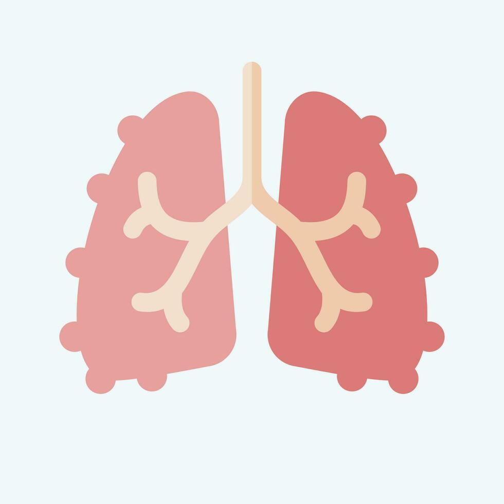 icono fibrosis. relacionado a respiratorio terapia símbolo. plano estilo. sencillo diseño editable. sencillo ilustración vector