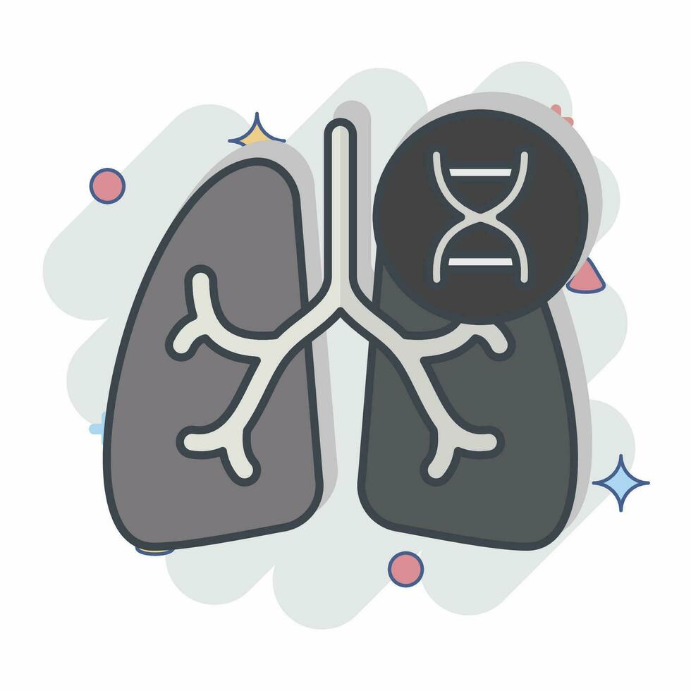 Icon Cystic Fibroris. related to Respiratory Therapy symbol. comic style. simple design editable. simple illustration vector