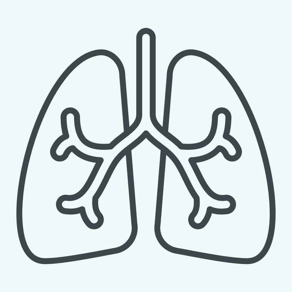 Icon Lungs. related to Respiratory Therapy symbol. line style. simple design editable. simple illustration vector