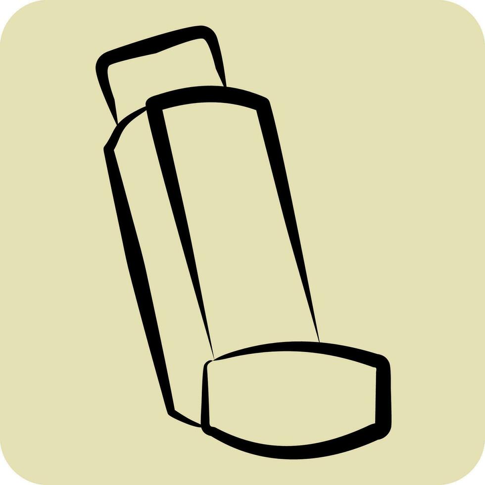 Icon Inhaler. related to Respiratory Therapy symbol. hand drawn style. simple design editable. simple illustration vector