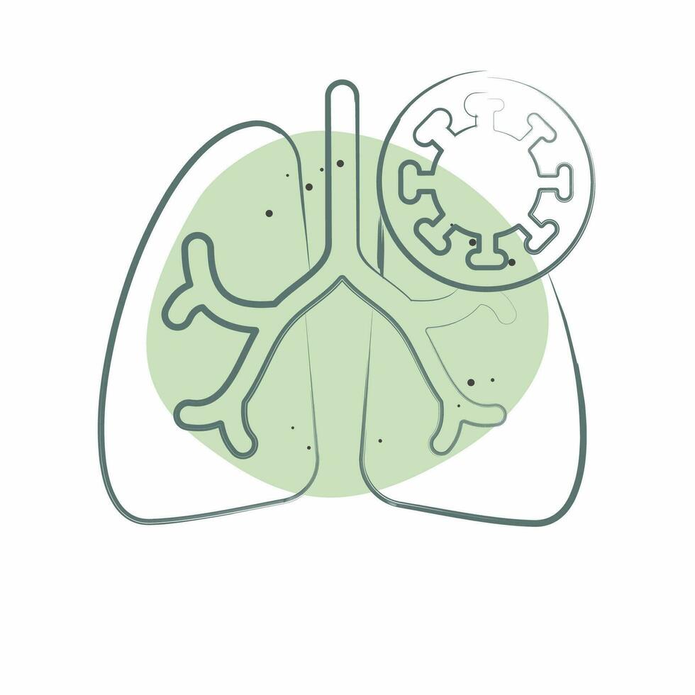Icon Corona Virus. related to Respiratory Therapy symbol. Color Spot Style. simple design editable. simple illustration vector
