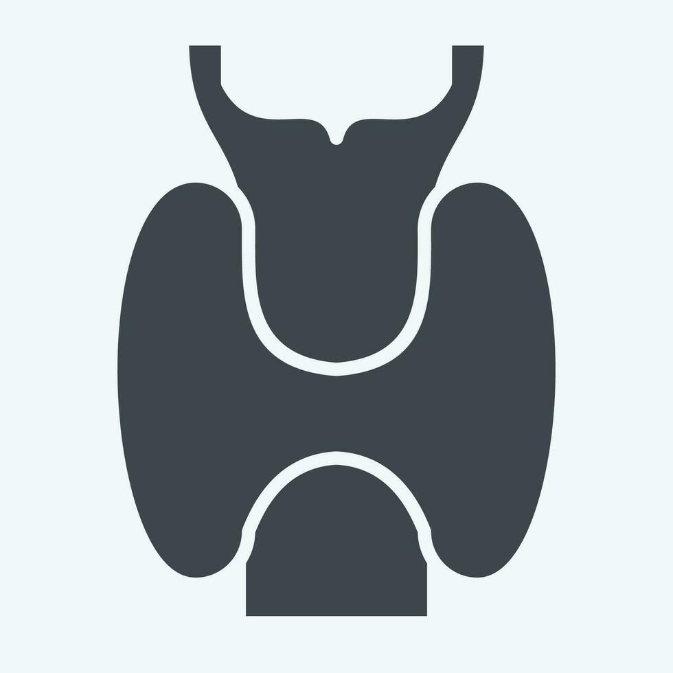 Icon Larynx. related to Respiratory Therapy symbol. glyph style. simple design editable. simple illustration vector