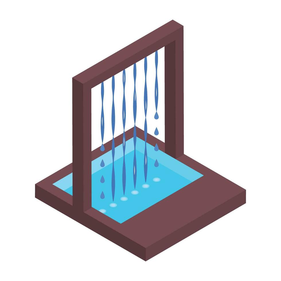 Luxury Fountains Isometric Icon vector