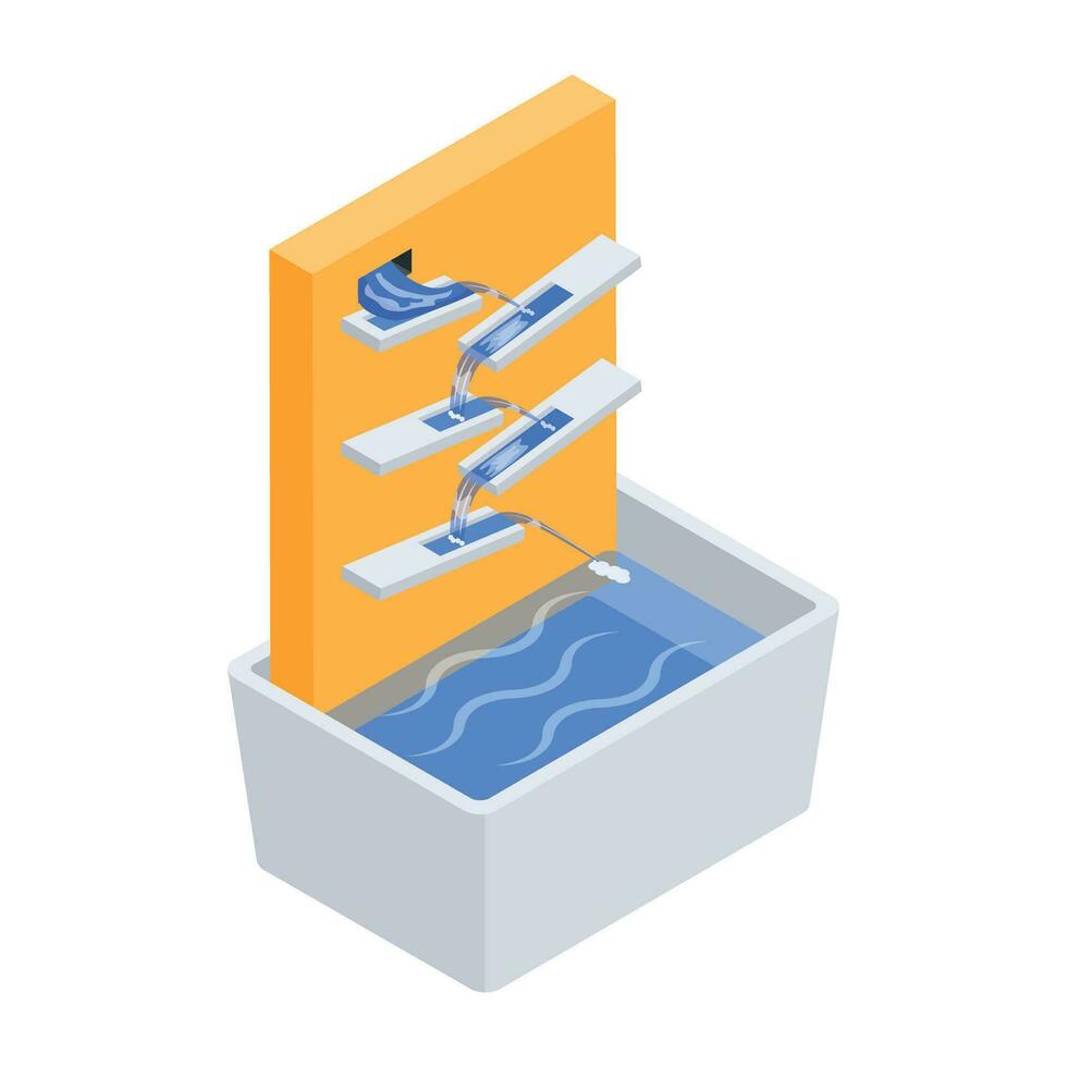 Water Fountain Sculptures Isometric Icon vector